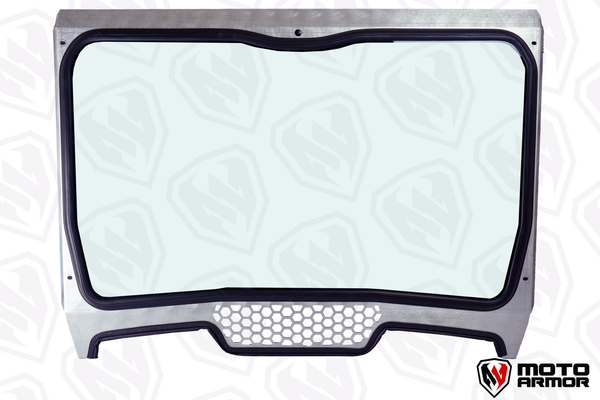 Moto Armor full glass windshield with DOT safety glass and vented aluminum frame for Turbo S, XP Turbo, XP 1000 Voodoo Riders cage
