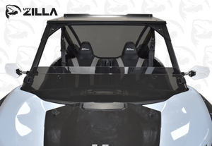 Tinted half polycarbonate windshield with quick straps for Kawasaki KRX – CNC cut, UV stabilized, made in USA
