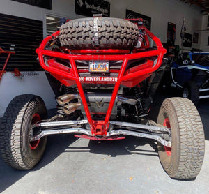 LM UTV Polaris RZR Turbo S High Clearance Radius Rods 72" rod end and stainless spacer close-up