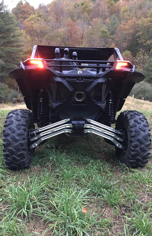LM UTV Can-Am Maverick X3 DS high clearance radius rod detail, PTFE-lined 5/8 bearing end