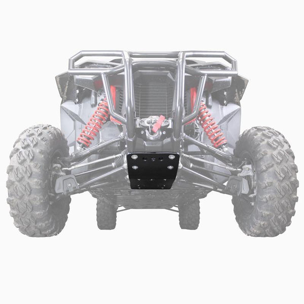 Factory UTV UHMW front diff skid plate installed on Honda Talon, providing standalone protection for exposed OEM skid areas