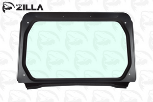 UTVZILLA RZR 170 full glass windshield with black powder-coated aluminum frame and DOT-certified safety glass