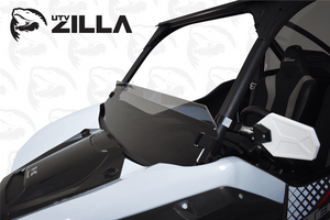 Tinted half polycarbonate windshield with quick straps for Kawasaki KRX – CNC cut, UV stabilized, made in USA