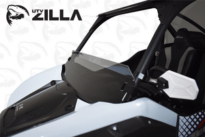 Tinted half polycarbonate windshield with quick straps for Kawasaki KRX – CNC cut, UV stabilized, made in USA