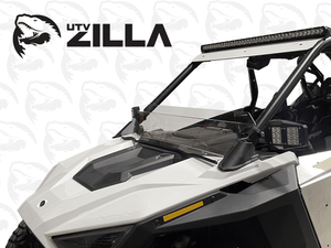 Clear half polycarbonate windshield for RZR Pro XP 2020–2024 with quick straps