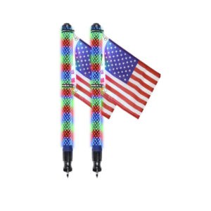 D2D Fat Boy LED Whips – Bluetooth & Remote Control - Dunes 2 Dezert SXS
