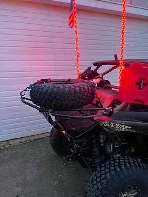Madigan Motorsports YXZ1000R Spare Tire Mount on a Yamaha YXZ1000R — mounting hardware