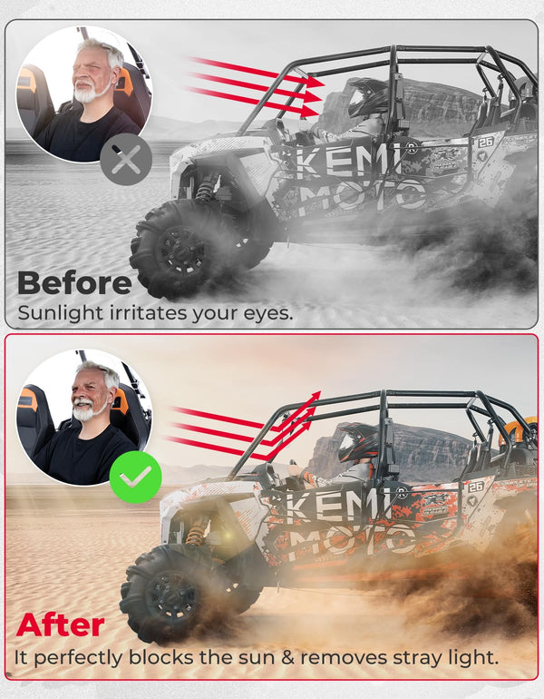 UTV Sun Visor Mirror for 1.5¡±-2¡± Roll Bars - Kemimoto
