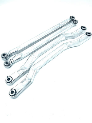 LM UTV Polaris RZR Pro XP High Clearance Radius Rods 64" kit, complete set in machine finish