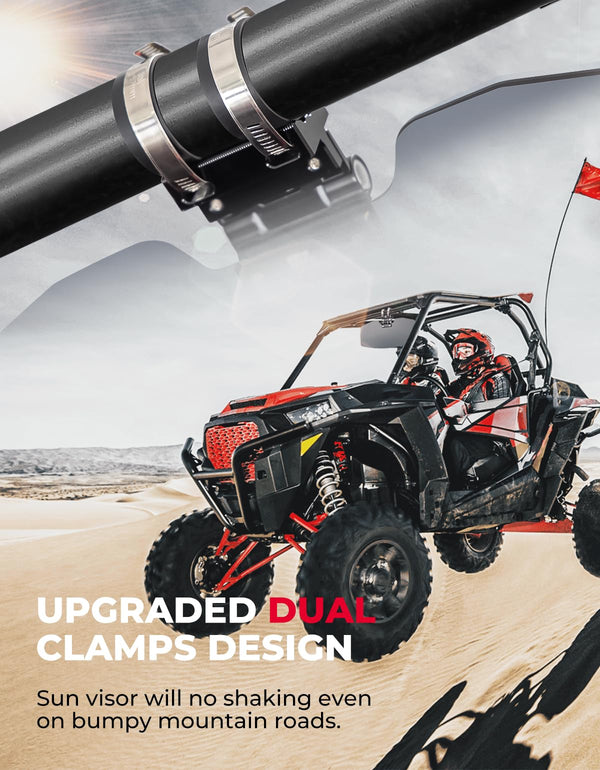 UTV Sun Visor Mirror for 1.5¡±-2¡± Roll Bars - Kemimoto