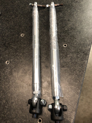 LM UTV Polaris RZR Tie Rods Heim +4in Long Travel, complete kit in machine finish