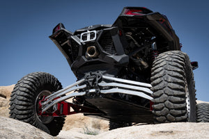 HCR Racing Can-Am X3 72" Duner OEM suspension kit with high-clearance A-arms, trailing arms, and Delrin bushings for off-road strength