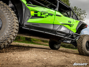 SuperATV Kawasaki Teryx H2 heavy-duty nerf bars angle view