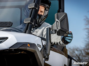 SuperATV Kawasaki Ridge Side View Mirrors, mounted view