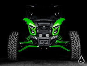 Assault Industries Kawasaki Teryx H2 winch-ready front bumper installed view