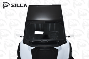Black powder-coated aluminum roof for Kawasaki KRX 1000 with drip edge and spoiler – UTVZILLA