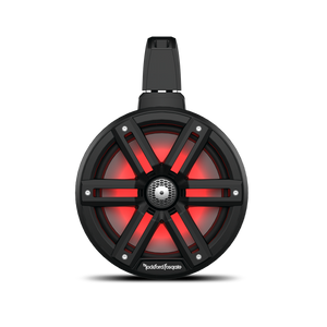 Rockford Fosgate M2WL-8B 8” Black Wake Tower Speakers – Color Optix RGB, 250W RMS, Marine Element Ready, 360° Clamp Mount (Pair)