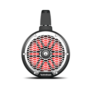 Rockford Fosgate M2WL-8B 8” Black Wake Tower Speakers – Color Optix RGB, 250W RMS, Marine Element Ready, 360° Clamp Mount (Pair)
