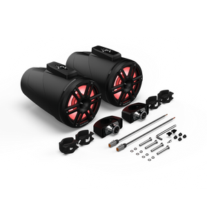 Rockford M2WL-8HB 8" Horn-Loaded RGB Wake Tower Speakers – Color Optix, 300W RMS, IPX6, Marine & UTV Audio (Pair, Black)