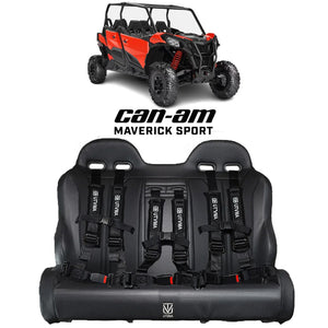 Maverick Sport Max Rear Bench Seat w/ Harnesses - Dunes 2 Dezert SXS