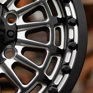 Delta 6R Beadlock – Satin Black Contrast Cut | Can-Am Maverick R - Dunes 2 Dezert SXS
