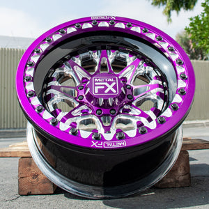 MetalFX Assassin Custom Forged UTV Wheel - Beadlock - Dunes 2 Dezert SXS