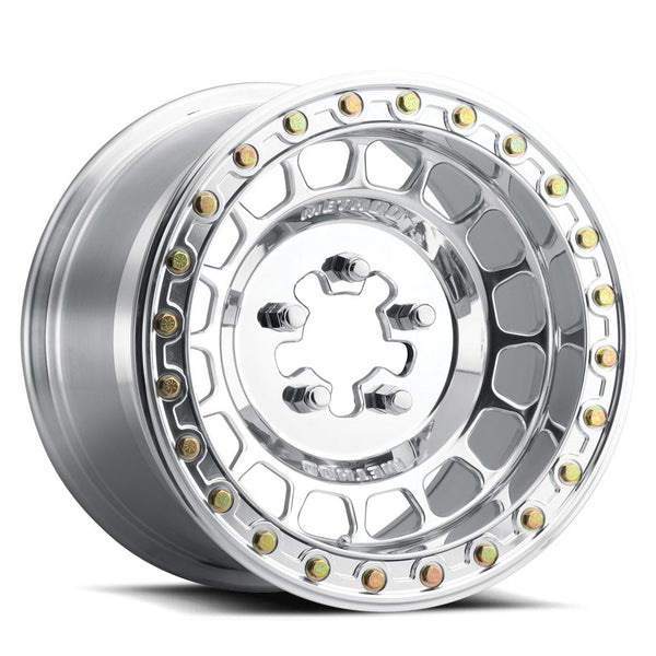 Polished Method 413 Forged Beadlock UTV Wheel with multi-spoke design, 6061 aluminum, and true beadlock ring for high-performance off-roading.