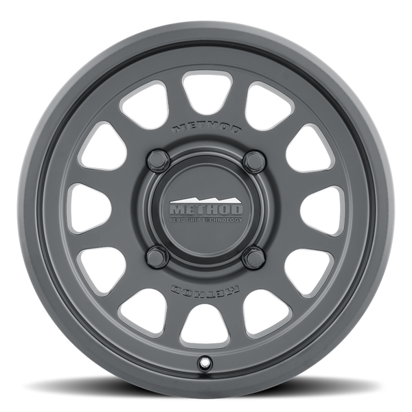 Method 414 Bead Grip Matte Black UTV Wheel with 12-window design, bead hump, and 1600 lb rating for off-road and trail use.