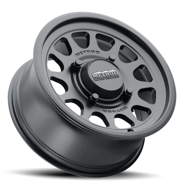 Method 414 Bead Grip Matte Black UTV Wheel with 12-window design, bead hump, and 1600 lb rating for off-road and trail use.
