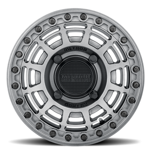 Gloss Graphite Method 415 UTV Beadlock Wheel with matching beadlock ring, multi-window design, and 1600 lb load rating for off-road power.