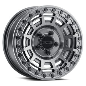 Gloss Graphite Method 415 UTV Beadlock Wheel with matching beadlock ring, multi-window design, and 1600 lb load rating for off-road power.
