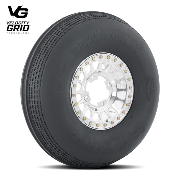 Tensor SS Sand Series paddle tire for UTVs with Velocity Grid design, 33 and 35 inch sizes, for ultimate sand traction and control.
