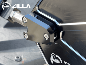SABER billet convex UTV mirrors with low-profile multi-radius clamps for 1.75" to 2" roll cages