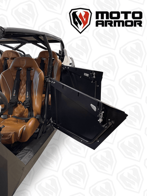 Moto Armor Aluminum Doors for Polaris RZR PRO XP 4, Turbo R4, and Pro R4 (2020–2024) – Flush Fit, Hybrid Frame, Powder-Coated, Made in USA