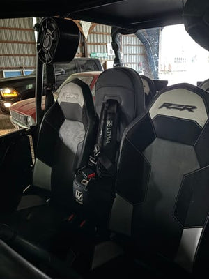 Polaris RZR 1000 front bump seat by UTV Mountain Accessories, designed for 2024–2025 models, with sturdy construction and padding.