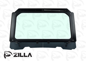 Black glass windshield with hand wiper and vents for Polaris RZR 900, 1000, XP Turbo (2014–2020)