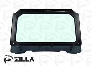 Black glass windshield with hand wiper and vents for Polaris RZR 900, 1000, XP Turbo (2014–2020)