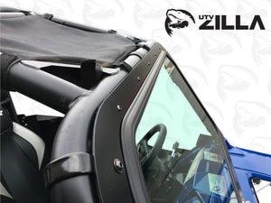 Black full glass windshield with wiper for Polaris RZR 570, 800, and XP 900 models (2008–2018) by UTVZILLA
