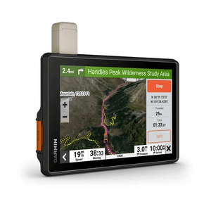 Garmin Tread Overland 8-inch rugged GPS with trail maps, satellite imagery, and PCI storage case for off-road and overland navigation
