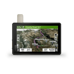 Garmin Tread Overland 8-inch rugged GPS with trail maps, satellite imagery, and PCI storage case for off-road and overland navigation