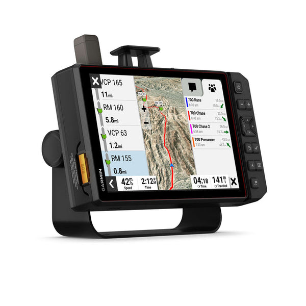 Garmin Tread XL Baja 10-inch off-road GPS navigator with team tracking and custom race notes.