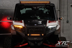 XTC Polaris XPEDITION headlights with amber turn signals, dual-lit low beams, black housing, plug and play install, 2023–2025 models