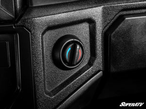 SuperATV heater temperature knob installed in the Polaris General 1000 dash