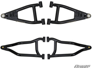 SuperATV Polaris Ranger 800 High Clearance 1.5" Forward Offset A-Arms, mounted view