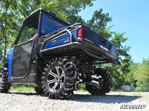 SuperATV Polaris Ranger Rear Extreme Bumper with Side Bed Guards, installed view