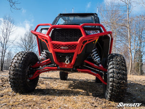 SuperATV RZR XP 1000 high-clearance A-arms with adjustable pivot blocks for camber control
