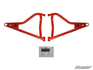 SuperATV RZR XP 1000 high-clearance A-arms in UV-resistant powder coat finish