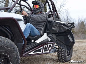 SuperATV Polaris RZR Door Bags for Stock Doors, mounted view