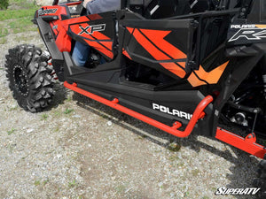 SuperATV Polaris RZR XP 4 Turbo S Rock Sliding Nerf Bars, angle view