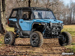 Polaris Xpedition SuperATV portal gear lift billet housing and gears close-up